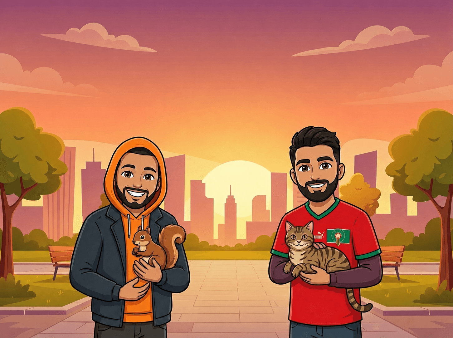 Fondateurs ANIMOVEPET avec leurs animaux de compagnie